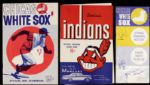 1953-63 Chicago Cubs Cleveland Indians Chicago White Sox Scorecards and Game Programs - Lot of 11