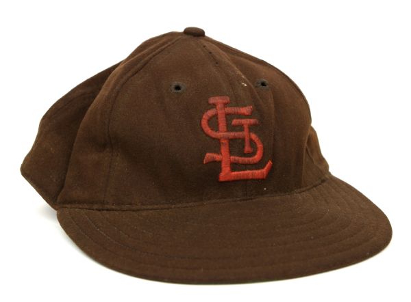 1950 St. Louis Browns Cliff Fannin Game Worn Cap Scarce Orange Thread Version (MEARS Auction LOA)