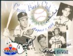1996 Johnny Logan Andy Pafko Gene Conley & Felix Mantilla Signed 8 1/2" x 11" Photo (MEARS Auction LOA)