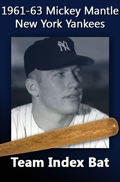 1961-63 Mickey Mantle Adirondack Professional Model Team Index Bat (Authentic)