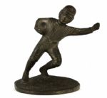 1925 Hubley Figural Cast Iron Football Player Bookend 