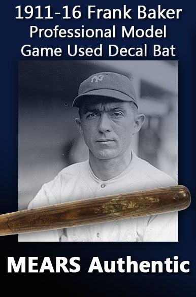 1911-16 Frank Home Run Baker JF Hillerich & Son Co. Louisville Slugger Game Used Decal Bat (MEARS Authentic)