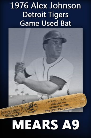 1976 Alex Johnson Detroit Tigers H&B Louisville Slugger Professional Model Game Used Bat (MEARS A9)