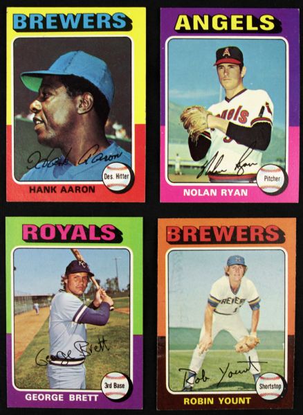 1975 Topps Baseball Complete Set of 660 Cards w/ Robin Yount George Brett Rookies Nolan Ryan Hank Aaron 