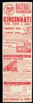1957 Baseball Excursion to Cincinnati Railway Promotional 5 1/4" x 17" - Reds vs. Milwaukee Braves World Series Winning Season