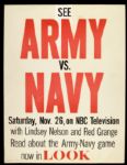 1950s Army vs. Navy 10" x 13" Promotional - Red Grange & Lindsey Nelson Announcing