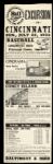 1956 Baseball Excursion to Cincinnati Railway Promotional 5 1/4" x 16 1/2" Reds vs. Milwaukee Braves