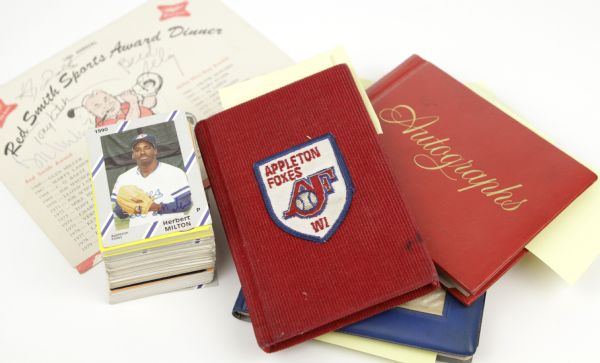 1970s-80s Appleton Foxes Signed Autograph Books & Cards w/Eddie Mathews Jim Leyland Tony LaRussa (MEARS Auction LOA)