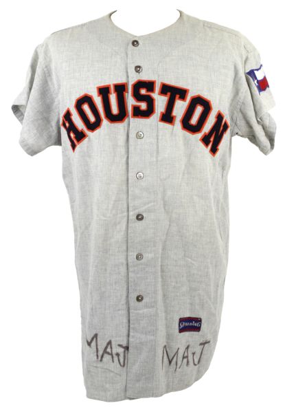 1964 Hal Woodeshick Houston Colt 45s Game Worn Flannel Jersey (MEARS Auction LOA)