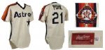 1986 Terry Puhl Houston Astros Rainbow Knit Salesmans Sample Jersey 