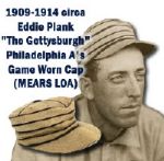 1909-14 Eddie Plank "The Gettysburg" Philadelphia Athletics Game Worn Cap (MEARS LOA) Most Historic Pre War Cap Ever Offered!!!