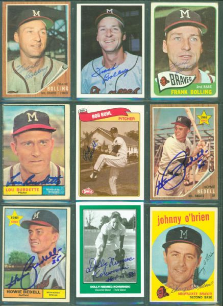 1980-2000s The Most Complete Milwaukee Brewers Signed Card Collection - About 950 Signed Cards ALMOST EVERY CARD SHOWN (MEARS Auction LOA)