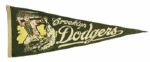 1950s circa Brooklyn Dodgers Full Size Pennant