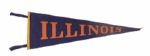 1940s-60s University of Illinois Pennant - Lot of 8 