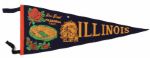 1940s-60s University of Illinois Pennant - Lot of 8 