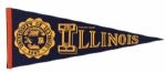 1940s-60s University of Illinois Pennant - Lot of 8 