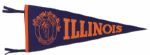 1940s-60s University of Illinois Pennant - Lot of 8 