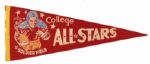 1950s-90s College Football Full Size Pennant Collection - Lot of 15 Incl. College All Stars 
