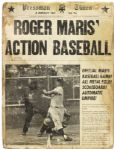 1960s Roger Maris New York Yankees Action Baseball Game 15 x 20