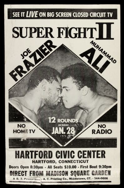 1958-74 Muhammad Ali vs. Joe Frazier 14" x 22"  Promotional & Welcome Home Yankees Broadside