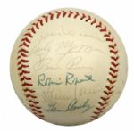 1973-84 Baseball Greats Multi Signed OAL (MacPhail) Baseball w/ 19 Sigs. Incl. (2) Mathews Robin Roberts Larry Doby - JSA