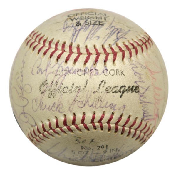 1961 Boston Red Sox Team Signed Baseball w/28 Sigs. Incl. Carl Yastrzemski & Pinky Higgings - JSA