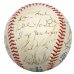 1994-2000 Boston Sporting Greats & Others Multi Signed OAL (Budig) Baseball w/ 21 Sigs. Incl. Tug McGraw Dom DiMaggio - JSA