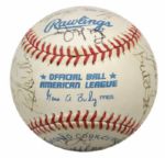 1994-2000 Boston Sporting Greats & Others Multi Signed OAL (Budig) Baseball w/ 21 Sigs. Incl. Tug McGraw Dom DiMaggio - JSA