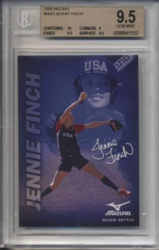 2008 Jennie Finch Mizuno Promotional Card Graded Beckett GEM MINT 9.5 Only Given Out at Promo Event