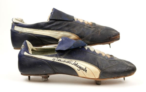 1980s Fernando Valenzuela Los Angeles Dodgers Game Worn Signed Cleats - JSA & MEARS Auction LOA