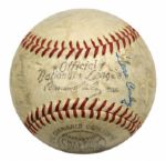 1959 All-Star Team Signed ONL (Giles) Baseball w/ 23 Sigs. Incl. Ted Williams Ken Boyer Mays Banks Warren Spahn - JSA 