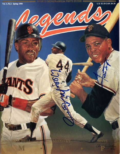 1990 Willie Mays & Willie McCovey San Francisco Giants Signed Legends Magazine - JSA 