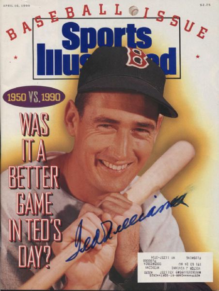 1990 Ted Williams Boston Red Sox Signed Sports Illustrated Magazine - JSA 