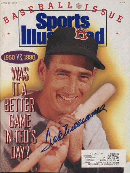 1990 Ted Williams Boston Red Sox Signed Sports Illustrated Magazine - JSA