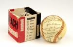 1942-49 John Sullivan St. Louis Browns/Washington Sentors Signed Official Reach Little League Baseball w/Original Box - JSA 