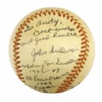 1942-49 John Sullivan St. Louis Browns/Washington Sentors Signed Official Reach Little League Baseball w/Original Box - JSA 