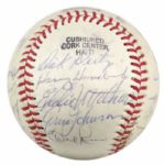 1970s-80s Milwaukee Atlanta Braves Multi Signed Baseball w/19 Sigs. Incl. Warren Spahn Eddie Mathews Lou Burdette - JSA 