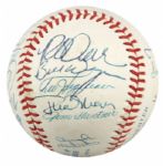 1988 Milwaukee Brewers Team Signed OAL (Brown) Baseball w/20 Sigs. Incl. Robin Yount Paul Molitor - JSA 