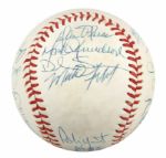 1988 Milwaukee Brewers Team Signed OAL (Brown) Baseball w/20 Sigs. Incl. Robin Yount Paul Molitor - JSA 