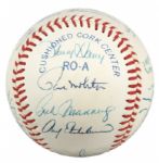 1988 Milwaukee Brewers Team Signed OAL (Brown) Baseball w/20 Sigs. Incl. Robin Yount Paul Molitor - JSA 