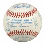 1988 Milwaukee Brewers Team Signed OAL (Brown) Baseball w/20 Sigs. Incl. Robin Yount Paul Molitor - JSA 