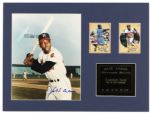 1990s Hank Aaron Milwaukee Braves Signed 16" x 12" Photo Display - JSA 