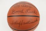 1980s Julius Erving Philadelphia 76ers & John Havlicek Boston Celtics Signed Full Size Basketball - JSA 