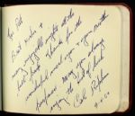 1970s Appleton Foxes Related Signed Autograph Book Incl. Earl Weaver Burt Lancaster Incl. Jane Weaver Letter - MEARS Auction LOA