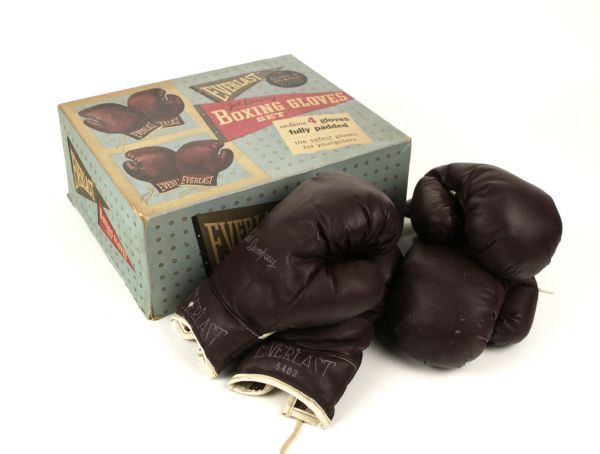 1950s-60s Jack Dempsey Endorsed Everlast  Boxing Gloves - 2 Pairs In Original Box 