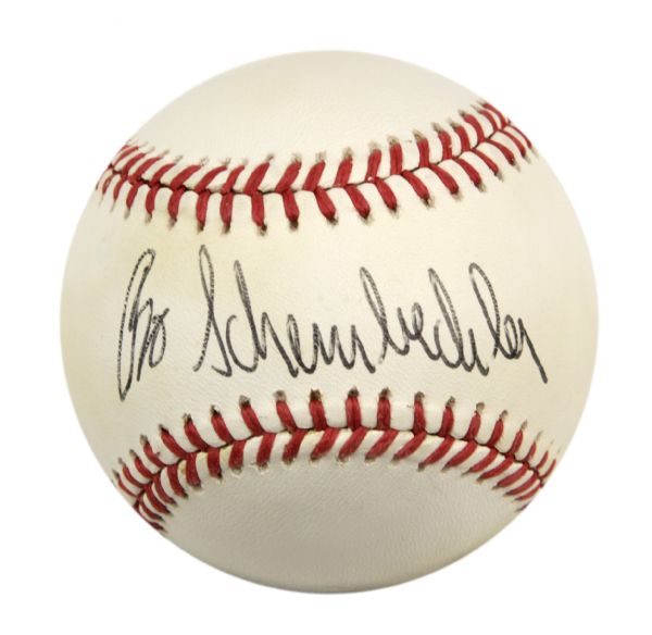1984-94 Bo Schembechler University of Michigan Single Signed OAL (Brown) Baseball - JSA 