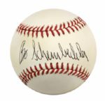 1984-94 Bo Schembechler University of Michigan Single Signed OAL (Brown) Baseball - JSA 