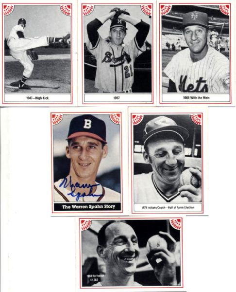 1983 The Warren Spahn Milwaukee Braves Signed Set - Lot of 4 - JSA