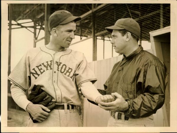 1940 Bill Terry and Carl Hubbell New York Giants “St. Petersburg Times” Original 6 x 8 News Photo (“St. Petersburg” Hologram/MEARS LOA)