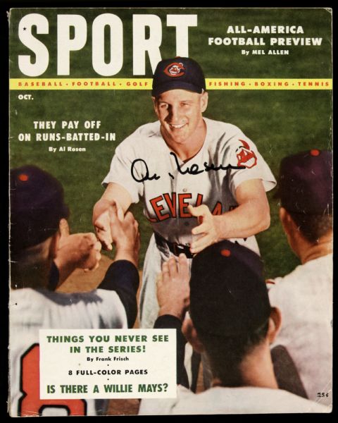 19564 Al Rosen Cleveland Indians Signed SPORT Magazine Newsstand Edition - JSA 